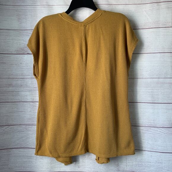Eyeshadow Golden Yellow Cardigan Knit Sweater Button Up Size Small - Picture 4 of 14